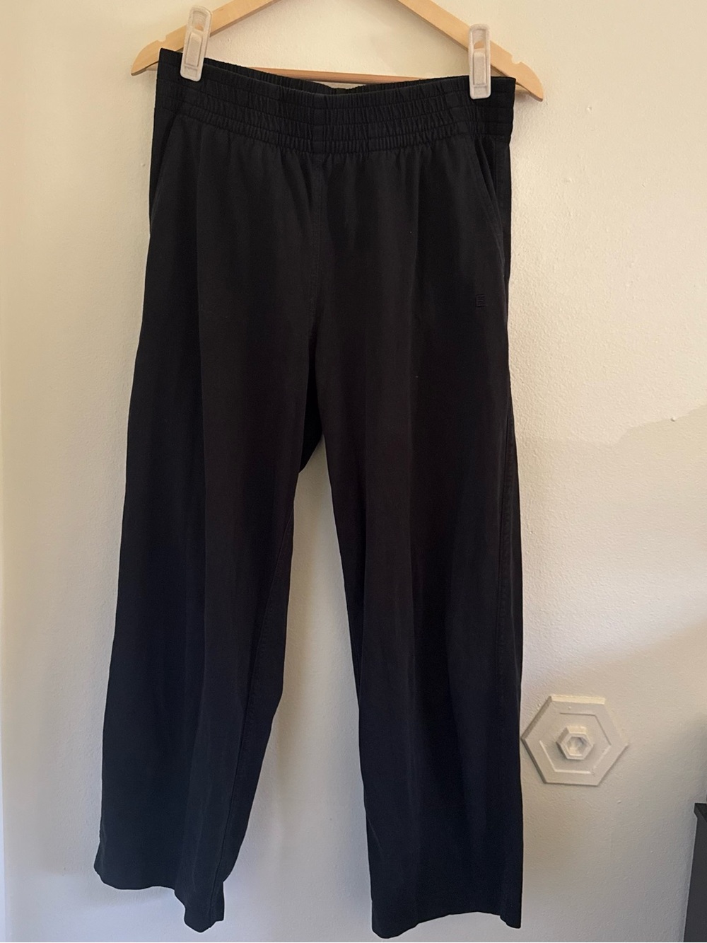 Everlane Black Wide-Leg Track Pants